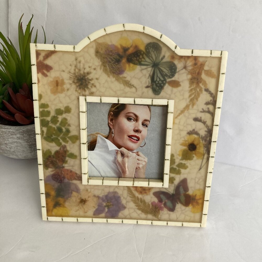GANZ Floral Resin Easel Back Picture Frame
